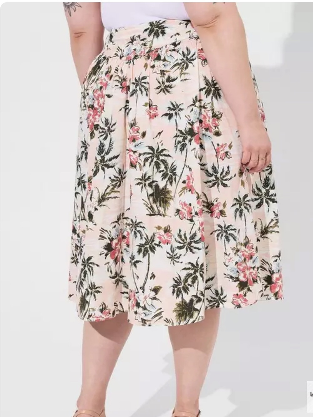 NWT Torrid Midi Poplin High Waist Skirt sz 18 - Picture 3 of 11